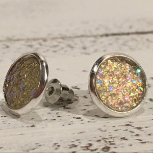 Sunflower Yellow Druzy Glitter Studs